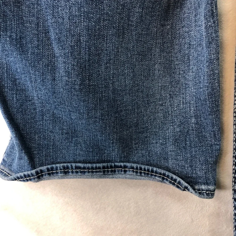 BKE Jeans Mens 42x32 42R Seth Blue Straight Leg Stretch Medium Wash Whiskering